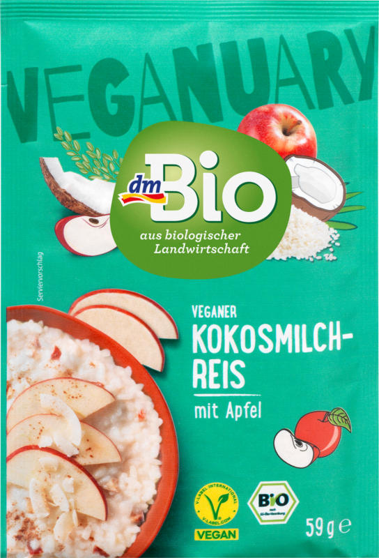 dmBio veganer Kokosmilch-Reis mit Apfel