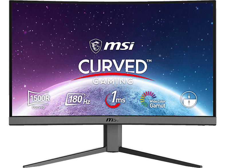 MSI G24C4DE E2 Curved Gaming Monitor, 23.6 Zoll FHD, 180Hz, 1ms, 250cd, Schwarz