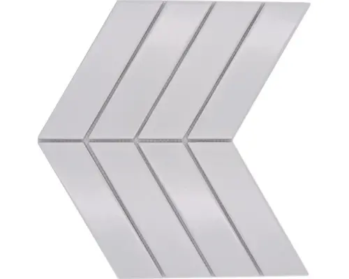 Keramikmosaik Chevron 31,8x22,4 cm weiß