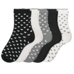 Ernsting's family 5 Paar Damen Socken mit Herz-Allover - bis 21.04.2024