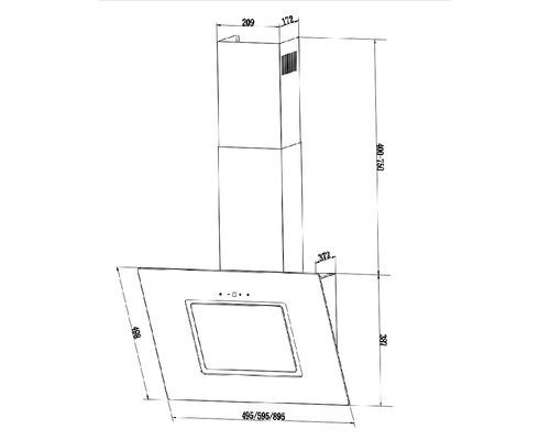 Dunstabzugshaube PKM S26-90 BBTY 89,5x37,2 cm schwarz