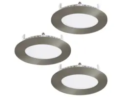 LED Einbauleuchte Eglo FUEVA 2,7 W 3-flammig Ø 8,5 cm nickel-matt IP 20 3 Stück ( 34013 )