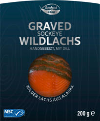 Graved Sockeye Wildlachs, mariné à la main, à l'aneth, Pacifique Nord-Est, 200 g