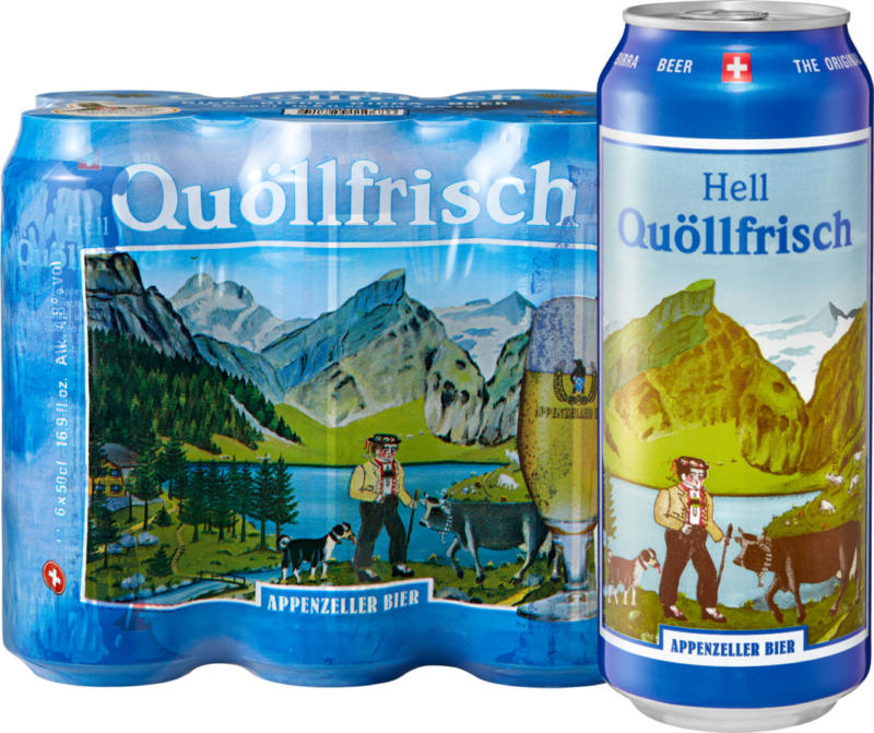 Birra chiara Quöllfrisch Appenzeller, 6 x 50 cl