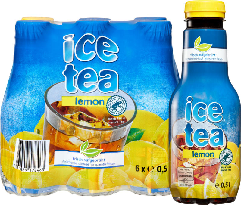 Ice Tea Lemon, frisch aufgebrüht, 6 x 50 cl