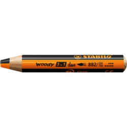 STABILO Crayon couleur Woody 3 in 1 882/220-750 Duo, orange/noir