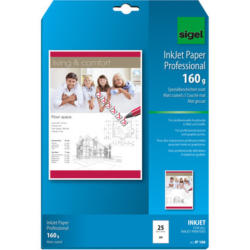SIGEL InkJet Paper A4 IP186 160g,matt, blanc 25 feuilles