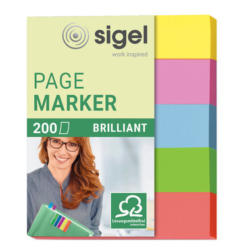 SIGEL Sticky Notes BRILLIANT 12x50mm HN625 ass colorato. 5 x 40 strisce