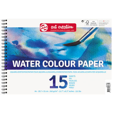 TALENS Papier Aquarelle 9317002M A4, 250G, 15 Feuilles