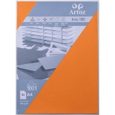 ARTOZ Papier 1001 A4 107796145 100g, orange 5 Blatt