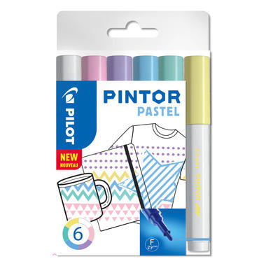 PILOT Marker Pintor Set Pastell M S6/0517474 6 Stifte