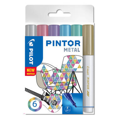 PILOT Marker Pintor Set Metallic M S6/0517450 6 Stifte