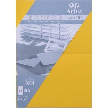 ARTOZ Cartoline 1001 B6 107362262 220g, giallo sole 5 pezzi