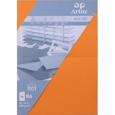 ARTOZ Cartes 1001 B6 107362265 220g, orange 5 feuilles