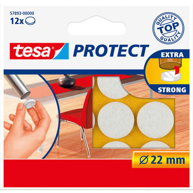 TESA Feltro Protect 22mm 578930000 bianco, rotondo 12 pezzi