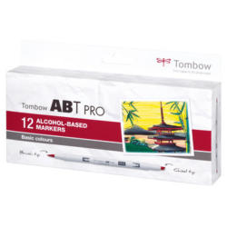 TOMBOW Dual Brush Pen ABT PRO ABTP-12P-1 Basic Colours 12 pezzi