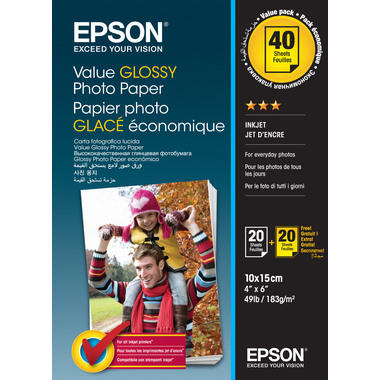 EPSON Value Photo Paper 10x15cm S400044 InkJet 183g 2x20 feuilles