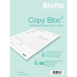 BIELLA Facture COPY-BLOC A/F A6 51362500U autocopiante 50x2 feuilles