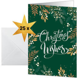 SIGEL Cartoline di Natale A6 DS092 Foglie e rami 25 pezzi
