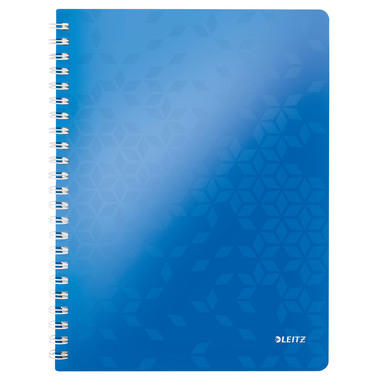 LEITZ Libro spirale WOW PP A 46380036 blu, 5mm quadrettato 80 fogli