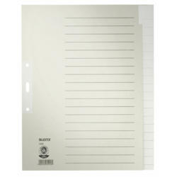 LEITZ Répertoire papier amarre A4 1220-00-85 en blanc 20 compart.