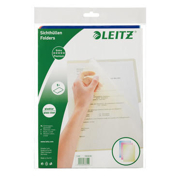 LEITZ Premium Busta PVC A4 41006099 trasparente, ass. 5 pezzi