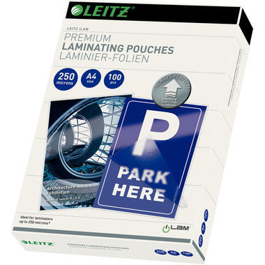 LEITZ Pochettes à plastifier A4 74840000 brillant, 250my 100 pcs.