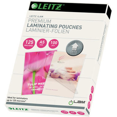 LEITZ Pochettes à plastifier A5 74930000 brillant, 125my 100 pcs.