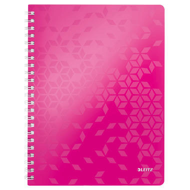 LEITZ Spiralbuch WOW PP A4 46380023 pink 80 Blatt