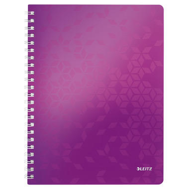 LEITZ Spiralbuch WOW PP A4 46370062 violett 80 Blatt