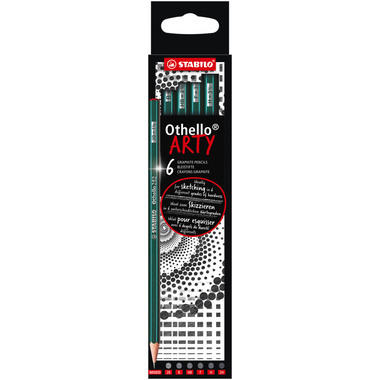 STABILO Bleistifte Othello Arty Mix 282/6-21-3-2 2B, B, HB, F, H, 2H 6 Stück