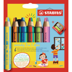STABILO Crayon coul. Woody 3 in 1 8826-2 Taille-crayon 6 pcs.