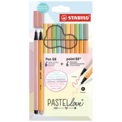 STABILO Pen 68 & Point 88 0.4mm 6888/12-7-7 Pastellove 12 Stück