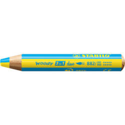 STABILO Crayon couleur Woody 3 in 1 882/205-405 Duo, jaune/bleu