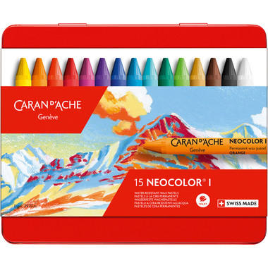 CARAN D'ACHE Wachsmalkreide Neocolor 1 7000.315 15 Farben Metallbox