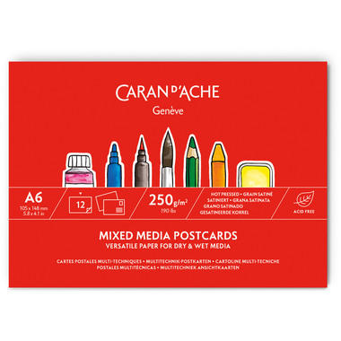 CARAN D'ACHE Tappetino per cartoline A6 454.112 12 fogli 250g/m2