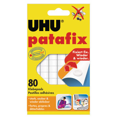 UHU Patafix Pad adhésif 9.5x17mm 48810 blanc, non-permanent 80 pièces