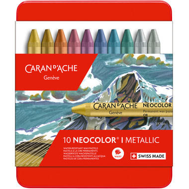 CARAN D'ACHE Pastelli a cera Neocolor 1 7004.310 10 colori box metallico
