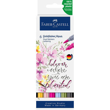 FABER-CASTELL Goldfaber Dual Marker 164524 Lettering, 6 colori