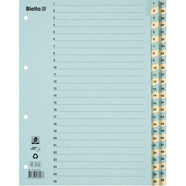 BIELLA Register Karton blau/gelb A4 46244500U 1-52