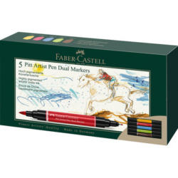 FABER-CASTELL Artist Pen Dual Marker 0.8mm 162005 5 couleurs, étui