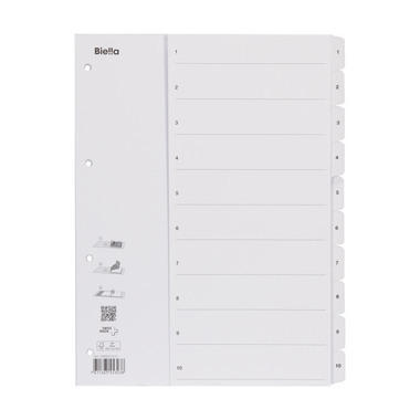 BIELLA Répertoire carton,Smartind. A4 46941001U 1-10, blanc