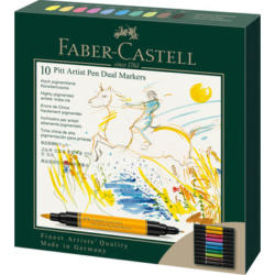 FABER-CASTELL Artist Pen Dual Marker 0.8mm 162010 10 couleurs, Etui