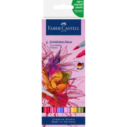 FABER-CASTELL Goldfaber Dual Marker 164527 Blumen, 6 couleurs