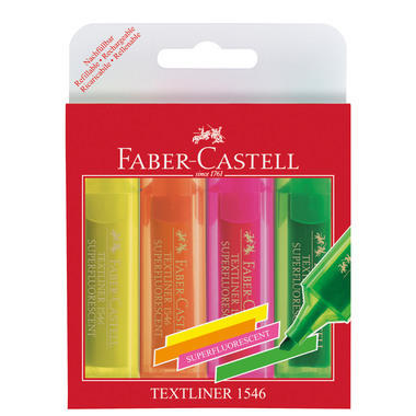 FABER-CASTELL Textliner 1546 154604 4er Etui superfluorescent