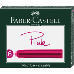 FABER-CASTELL Cartouche d'encre, pink 185508 boîte en carton à 6 pcs.