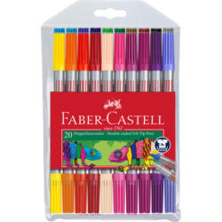 FABER-CASTELL Doppelfasermaler 1/3-5mm 151119 20 Farben, Etui