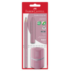 FABER-CASTELL Crayon B/Gomme/Taille-crayon 580082 Jumbo Grip Set rose shadows