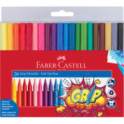 FABER-CASTELL Grip Colours 155320 20 couleurs, étui