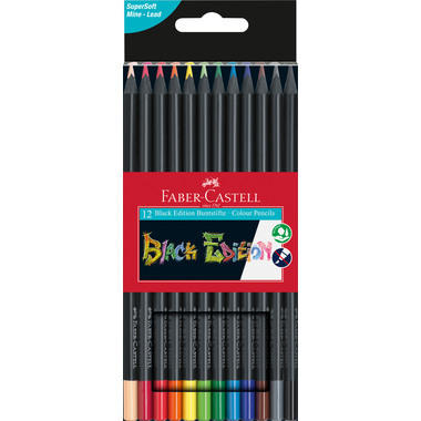 FABER-CASTELL Crayon de couleur Black 116412 Couleurs neon ass. 12 pcs.